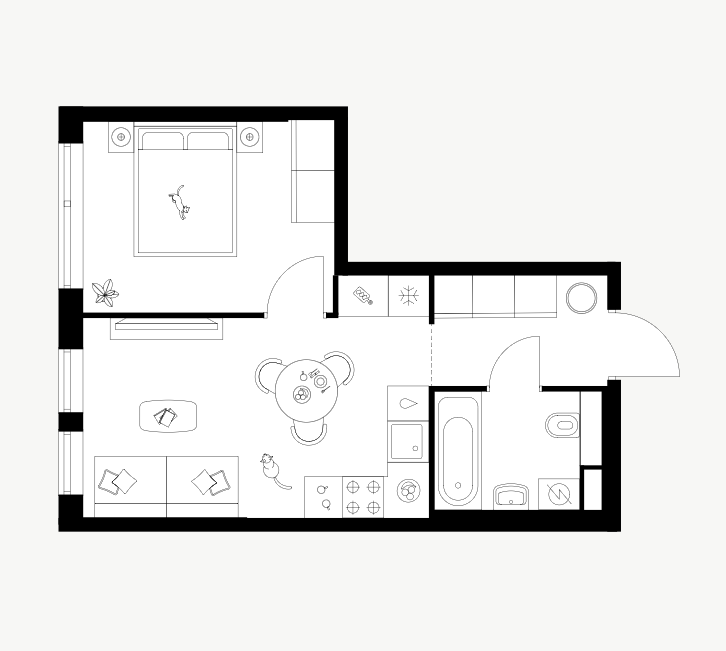 1-Комнатные квартиры от 38 м²