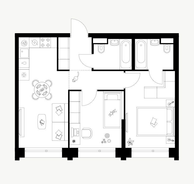 2-Комнатные квартиры от 51 м²